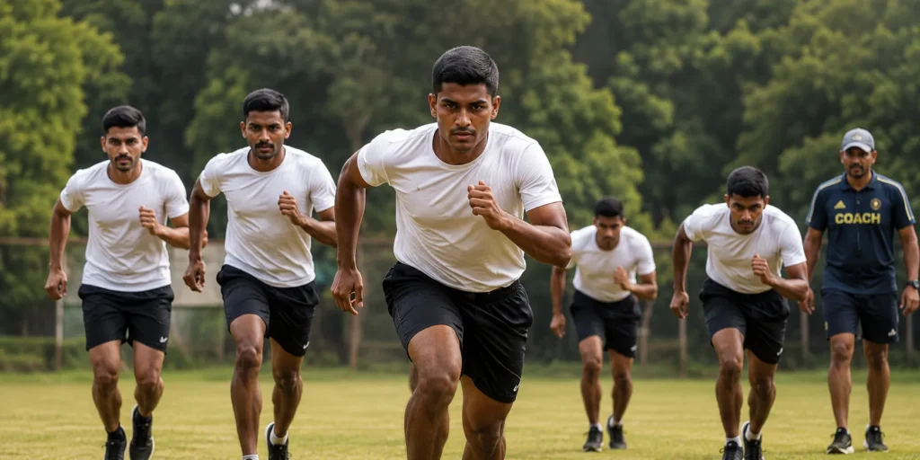 NDA physical fitness training including running, endurance and strength exercises
